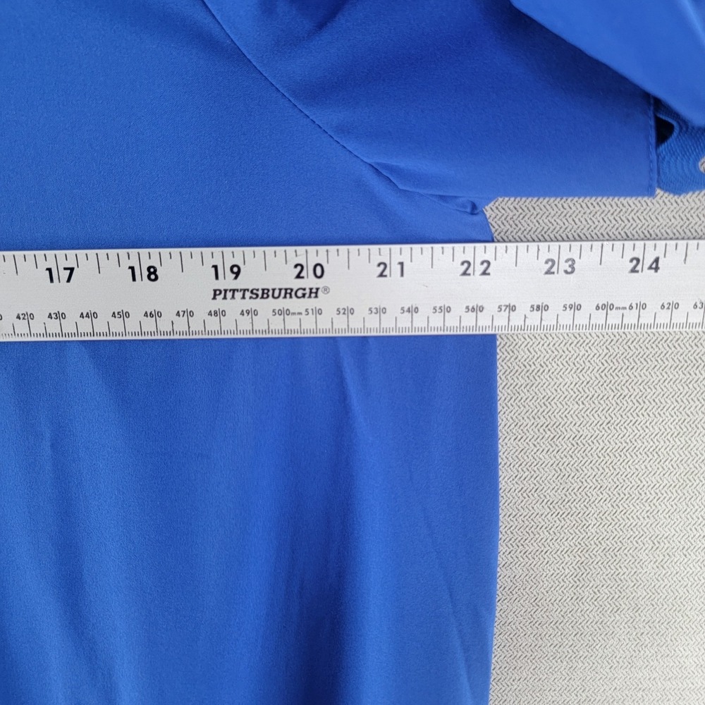 Chicos Dress Cinch Bubble Hem Shirt Size 2 / L Modern Sporty Chic Travel Cobalt - Picture 7 of 9